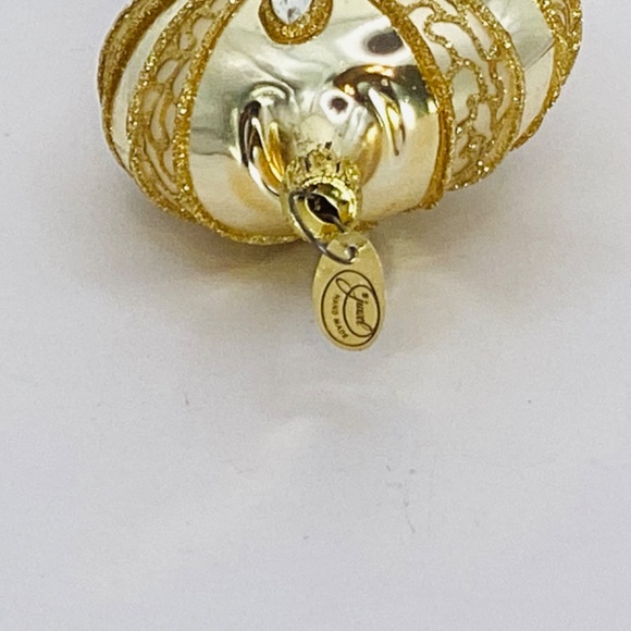 Juwel Vintage Gold Glitter Mask Mardi Gras Carnival Ornament - Picture 5 of 5